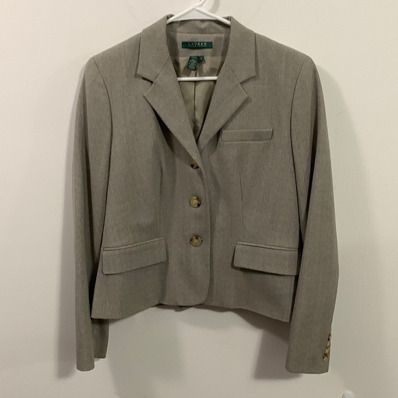 Lauren Ralph Lauren Lined Gray Blazer Size 10, Wool blend, good condition - Picture 1 of 6